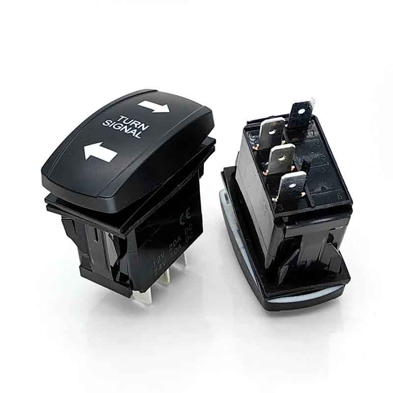 Heavy Duty Waterproof Rocker Switch 12/24V 20/10A SPST 5 Pin Momentary Horn Button for Car Marine Truck Boat​